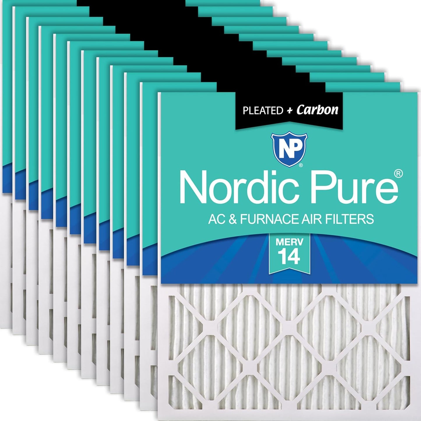 Nordic Pure 14x14x1 Pleated Air Filters MERV 14 Plus Carbon