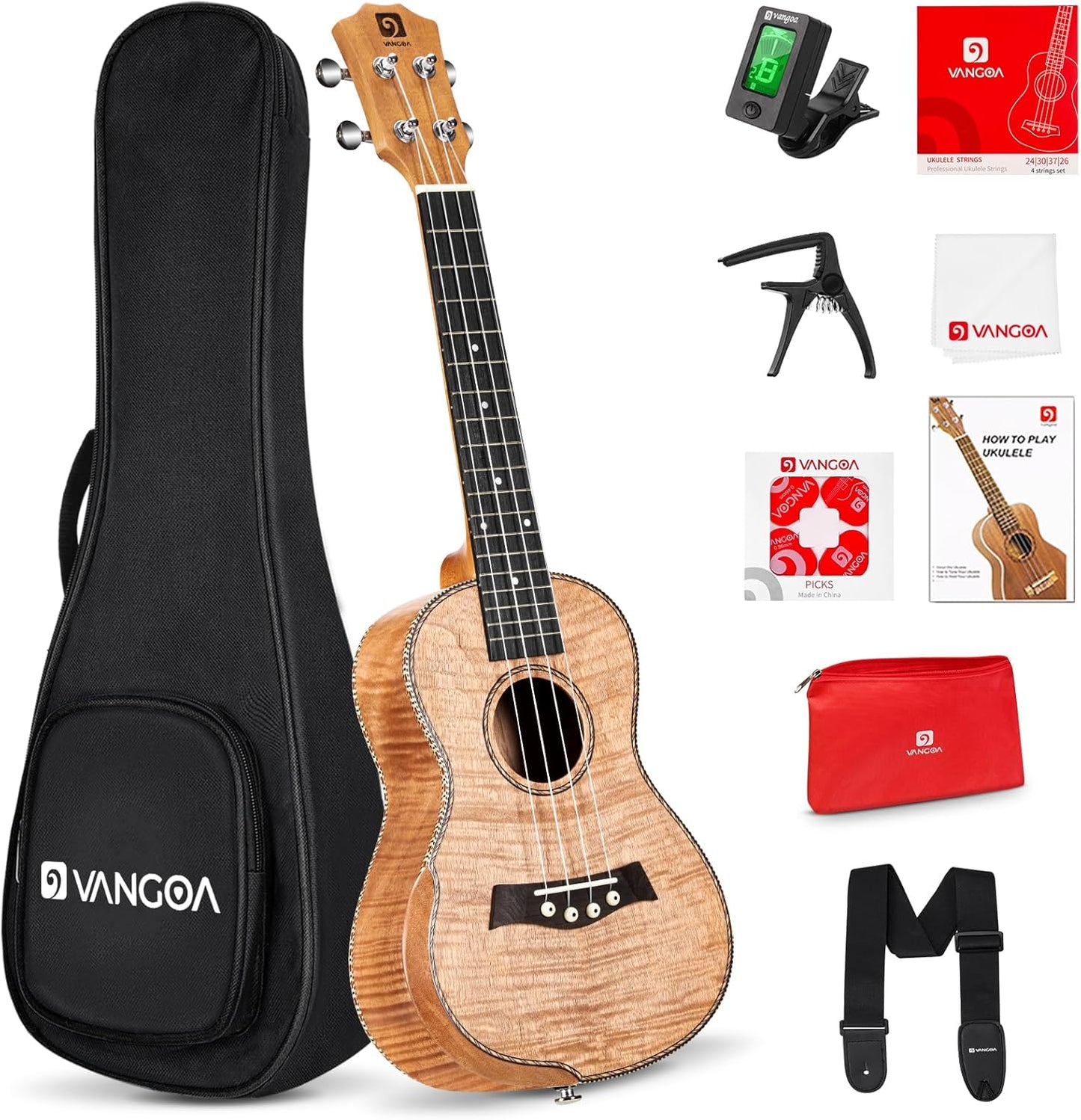 Vangoa Concert Ukulele 23 inch Kit for Beginners and Adults