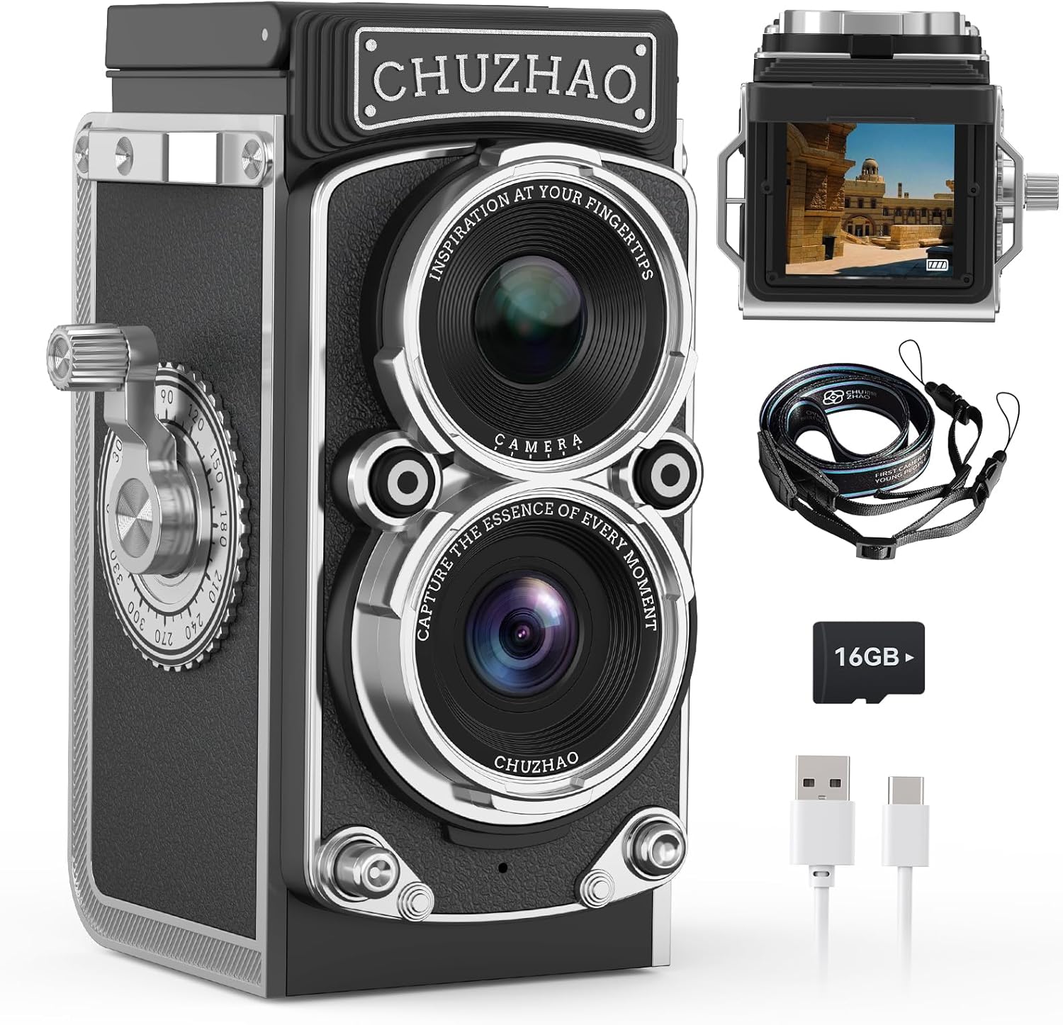 Retro Mini Digital Camera 12MP 1080P 16GB - Autofocus & Dual Filters - iTwano!