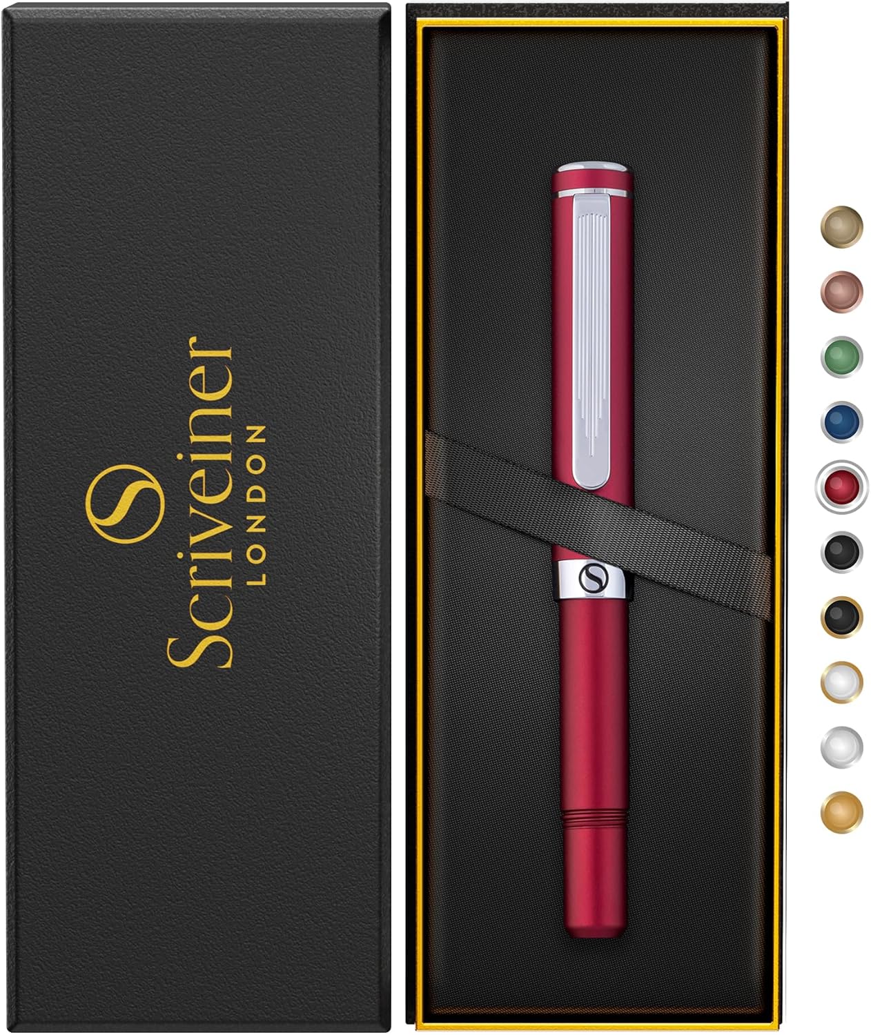 Scriveiner Red Rollerball EDC Luxury Pen for Stylish Writing