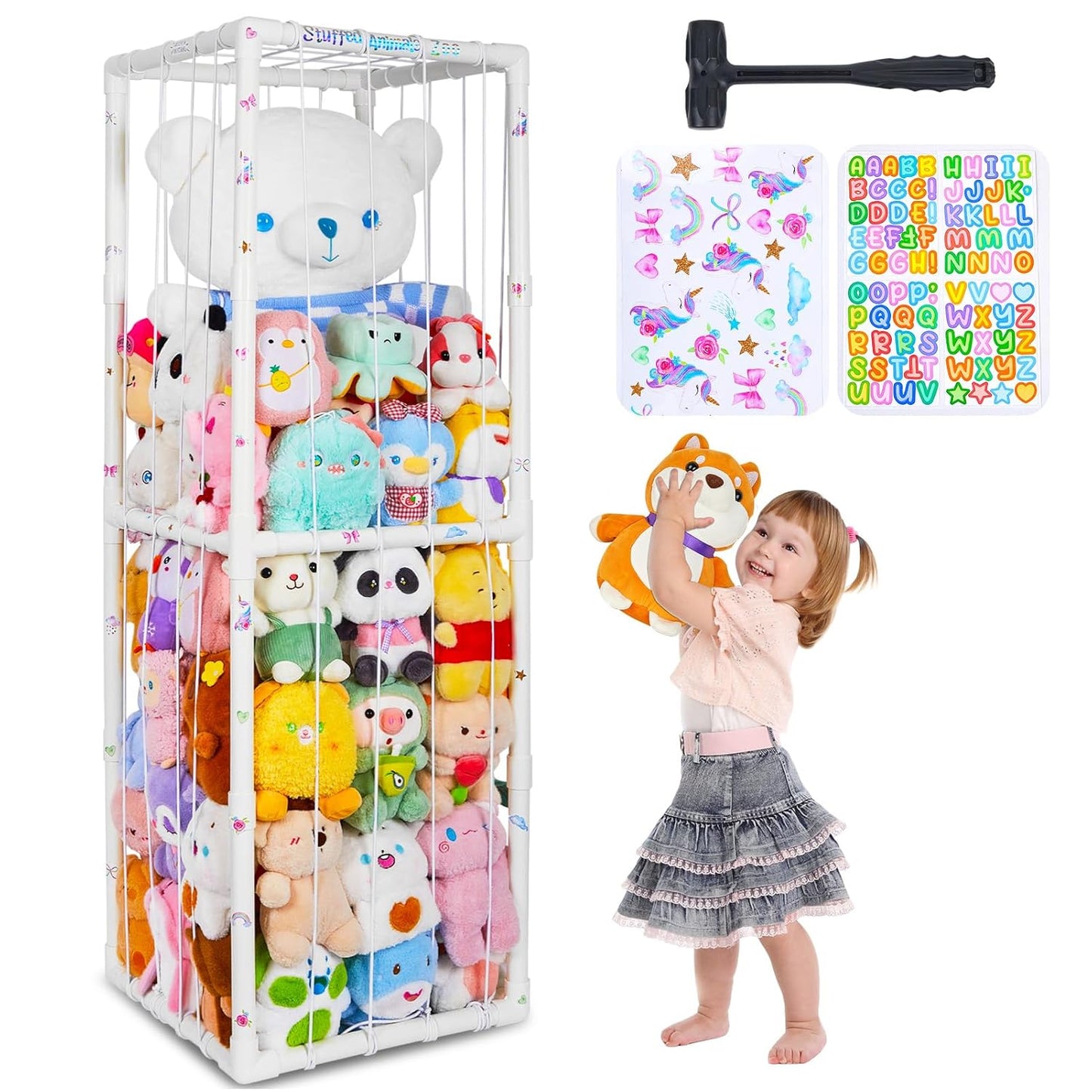 FIOBEE Stuffed Animals Storage Zoo for Kids Toy Organization