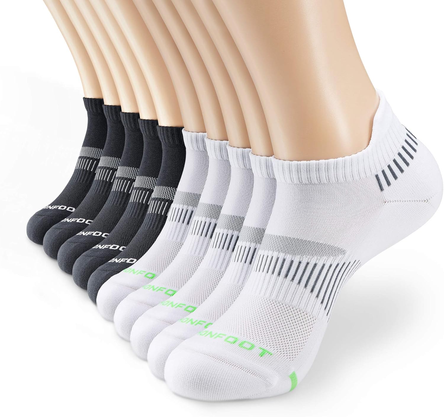 MONFOOT Men's/Women's Silky Dry Athletic Cushion Ankle Socks