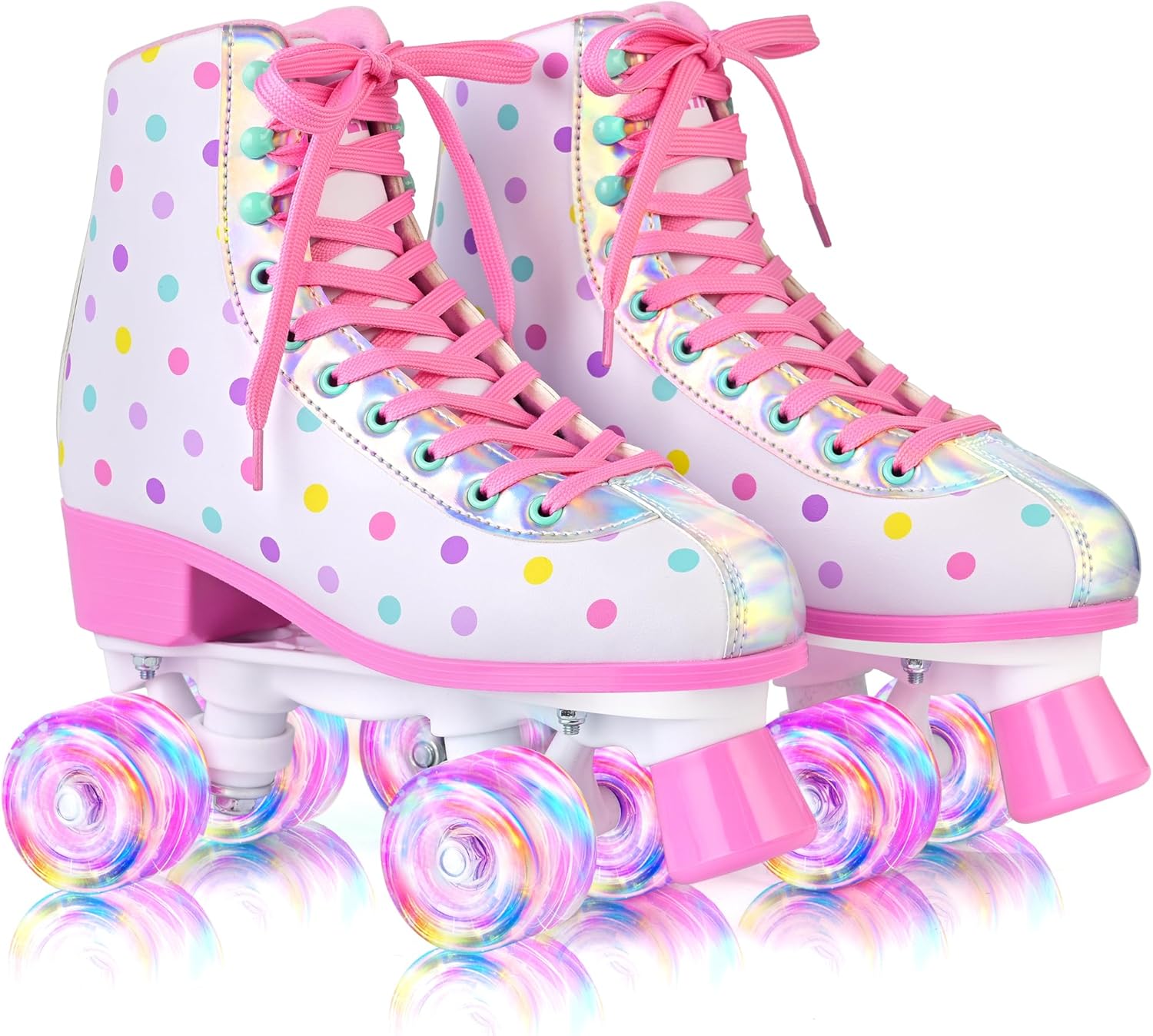 SULIFEEL Roller Skates for Girls with Light Up Wheels Fun
