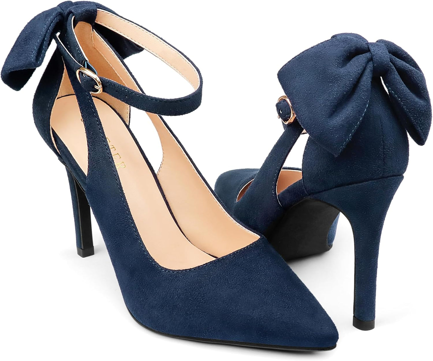 COLETER Womens Bow Knot High Heels for Elegant Evening Wear