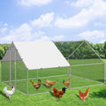 Large Metal Chicken Coop Walk-in Poultry Cage - Waterproof Outdoor Run
