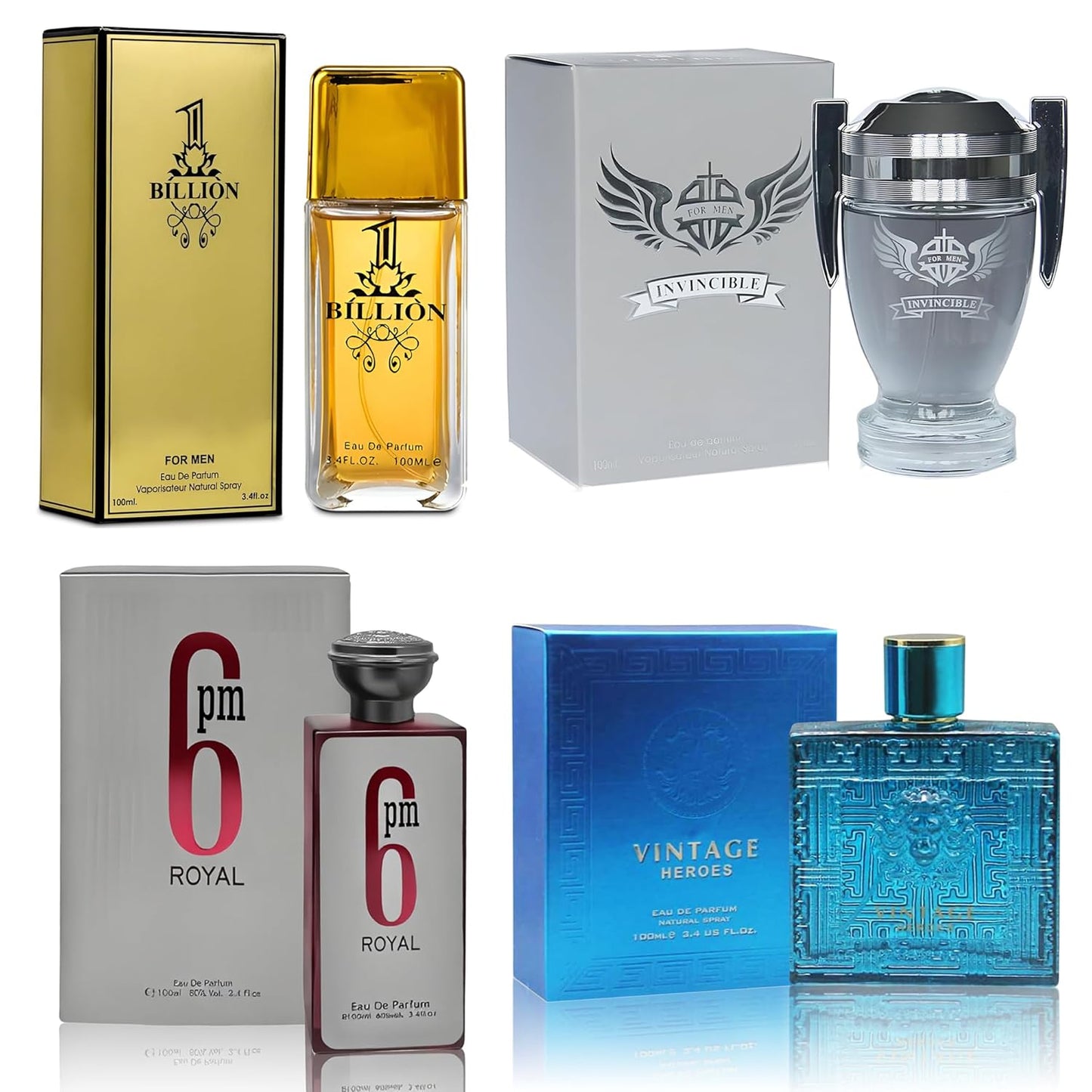 Men Cologne 4-Piece Combo Set with Long Lasting Fragrance