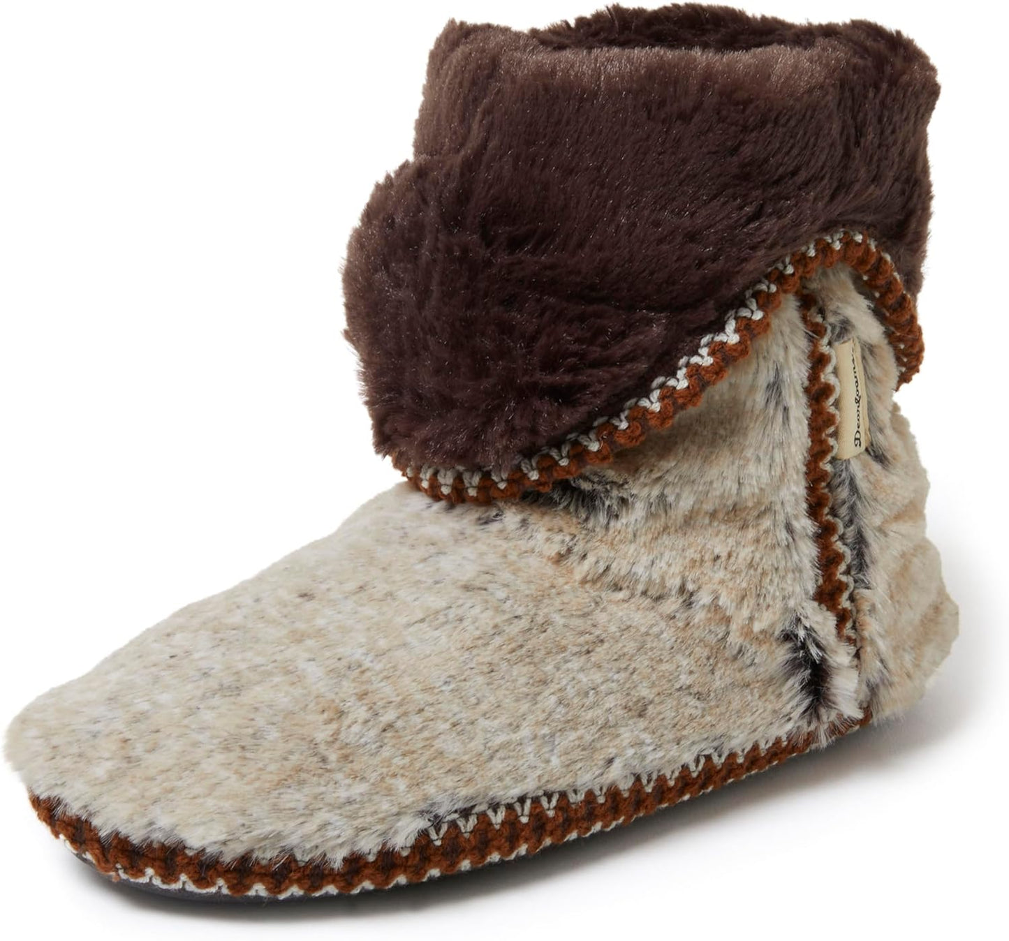 Fuzzy Memory Foam Beth Bedroom Bootie Slipper Sock with Grippers