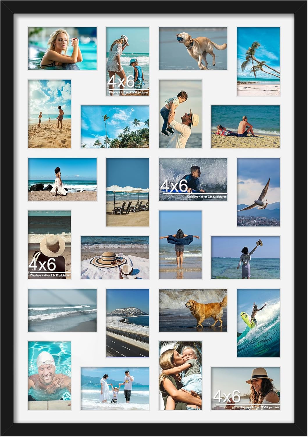 22x32 Collage Picture Frame for 4x6 Photos - Versatile Decor
