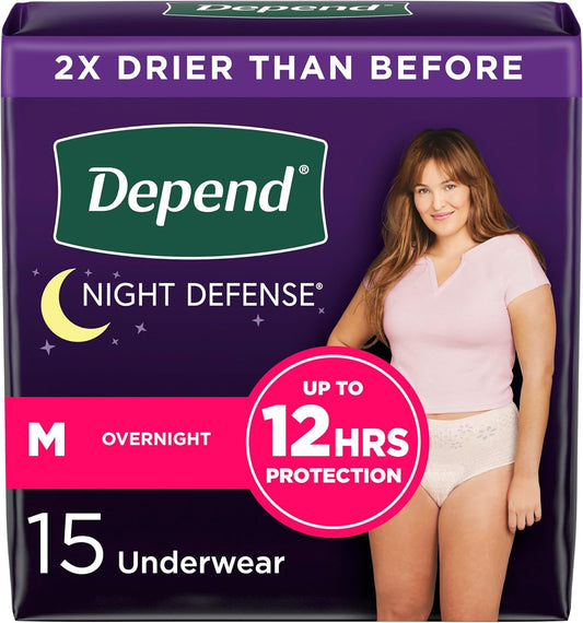Depend Night Defense Medium 15ct - Overnight Protection