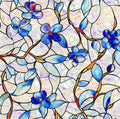 Window Privacy Film Stained Glass Static Cling - Iridescent Botanical