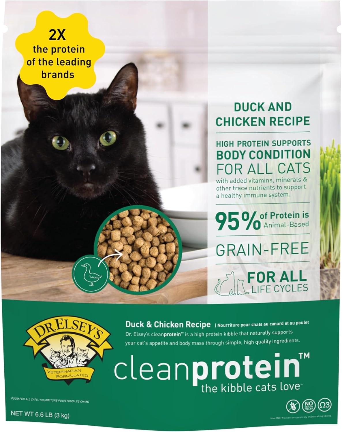 Dr. Elsey's cleanprotein Dry Kibble Duck for Optimal Cat Health