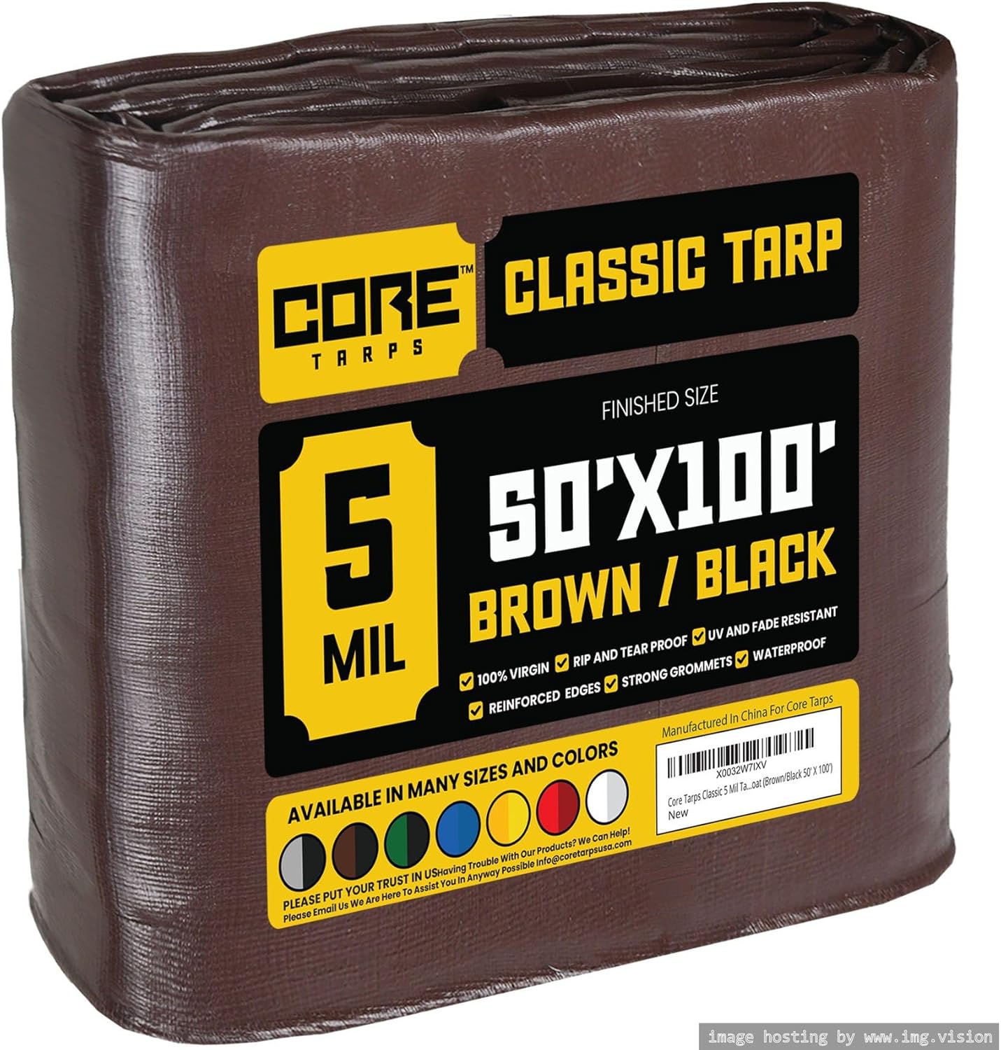Core Tarps Classic 5 Mil Tarp Cover for All Weather Protection