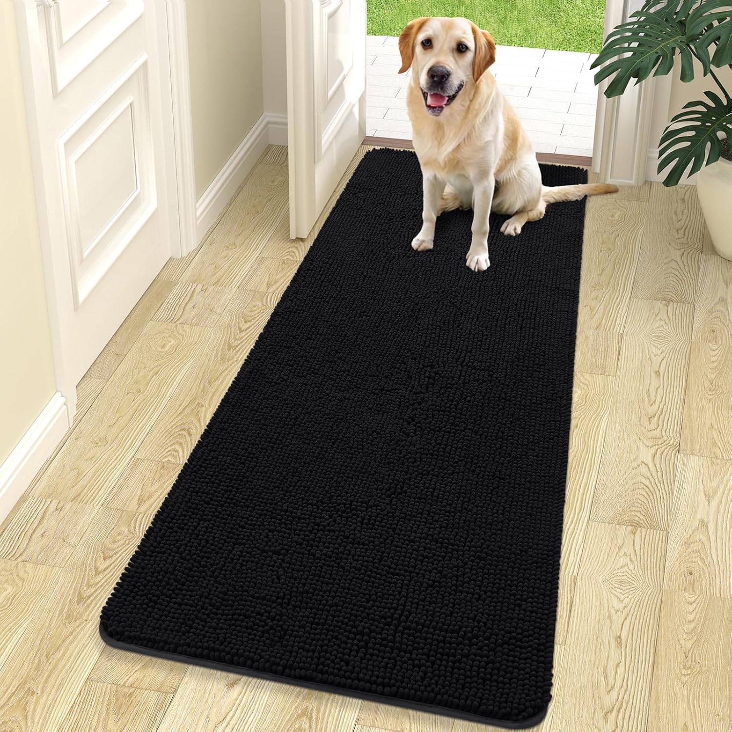 OLANLY Dog Door Mat for Muddy Paws - Absorbent Non-Slip Design