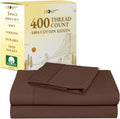 Twin XL 400 TC Sateen Cotton Sheet Set - Deep Pocket, Cooling