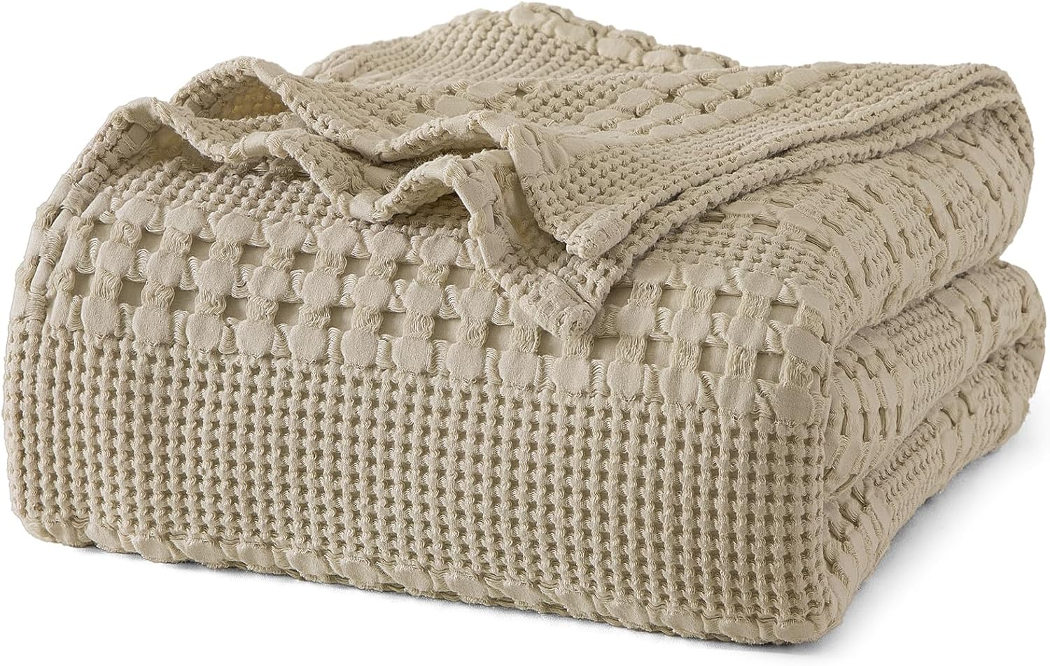 PHF 100% Cotton Waffle Weave Blanket King Size for All-Season Use