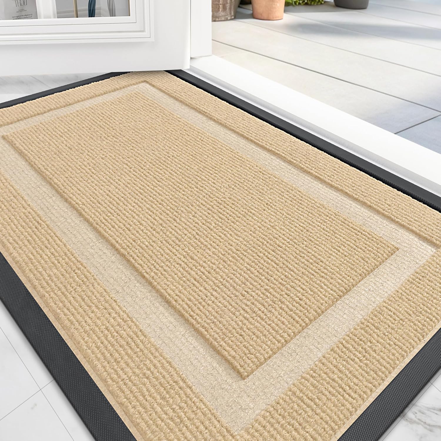 OLANLY Waterproof All-Season Doormat for Indoor Outdoor Use