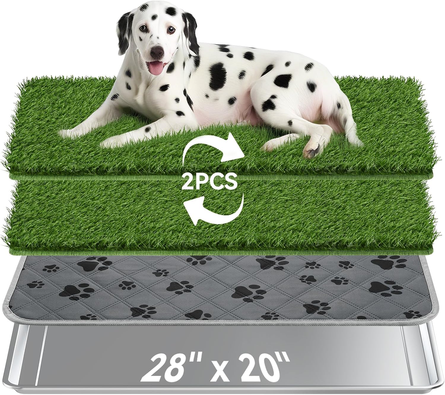 Stainless Steel Dog Grass Pad with Tray for Indoor Outdoor Use