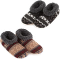 cosyone1997 2-Pair Men's Slipper Socks Fluffy Sherpa Lined - Warm