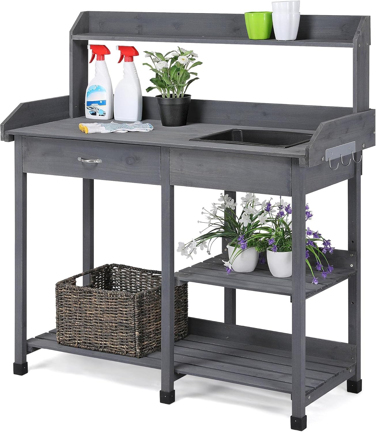 Yaheetech Outdoor Potting Bench Table for Garden Workstation