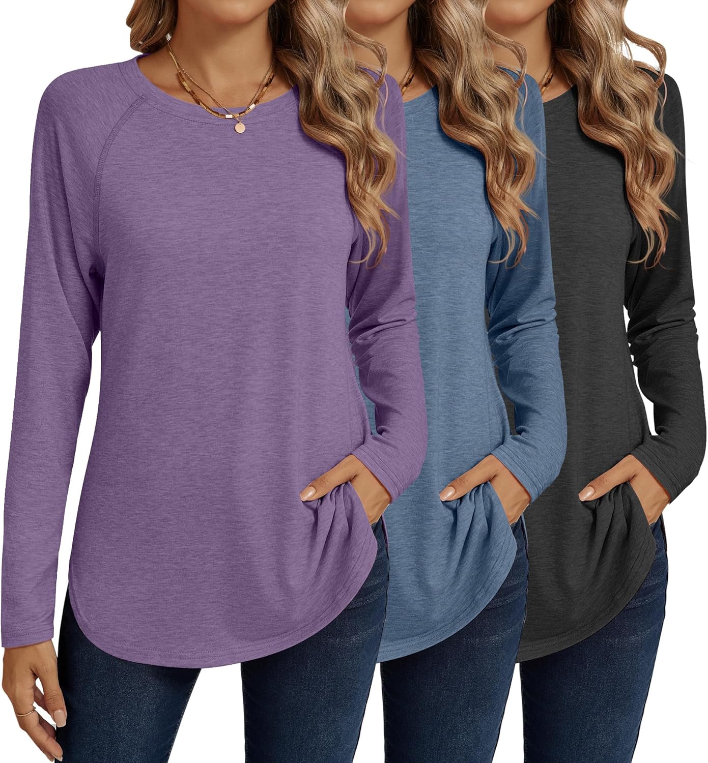 Ficerd Women's Long Sleeve T-Shirts for Casual Style and Comfort