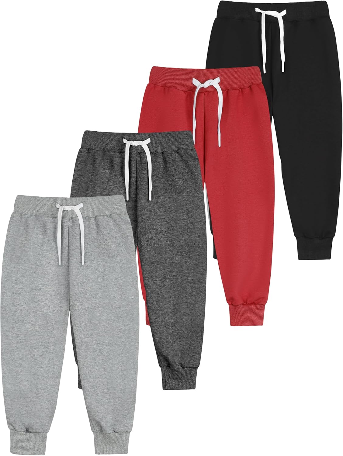 Resinta 4 Pack Toddler Boys Joggers Sweatpants for Active Play
