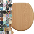 SANILO Wooden Toilet Seat with Soft Close ROUND - Decorative Slow