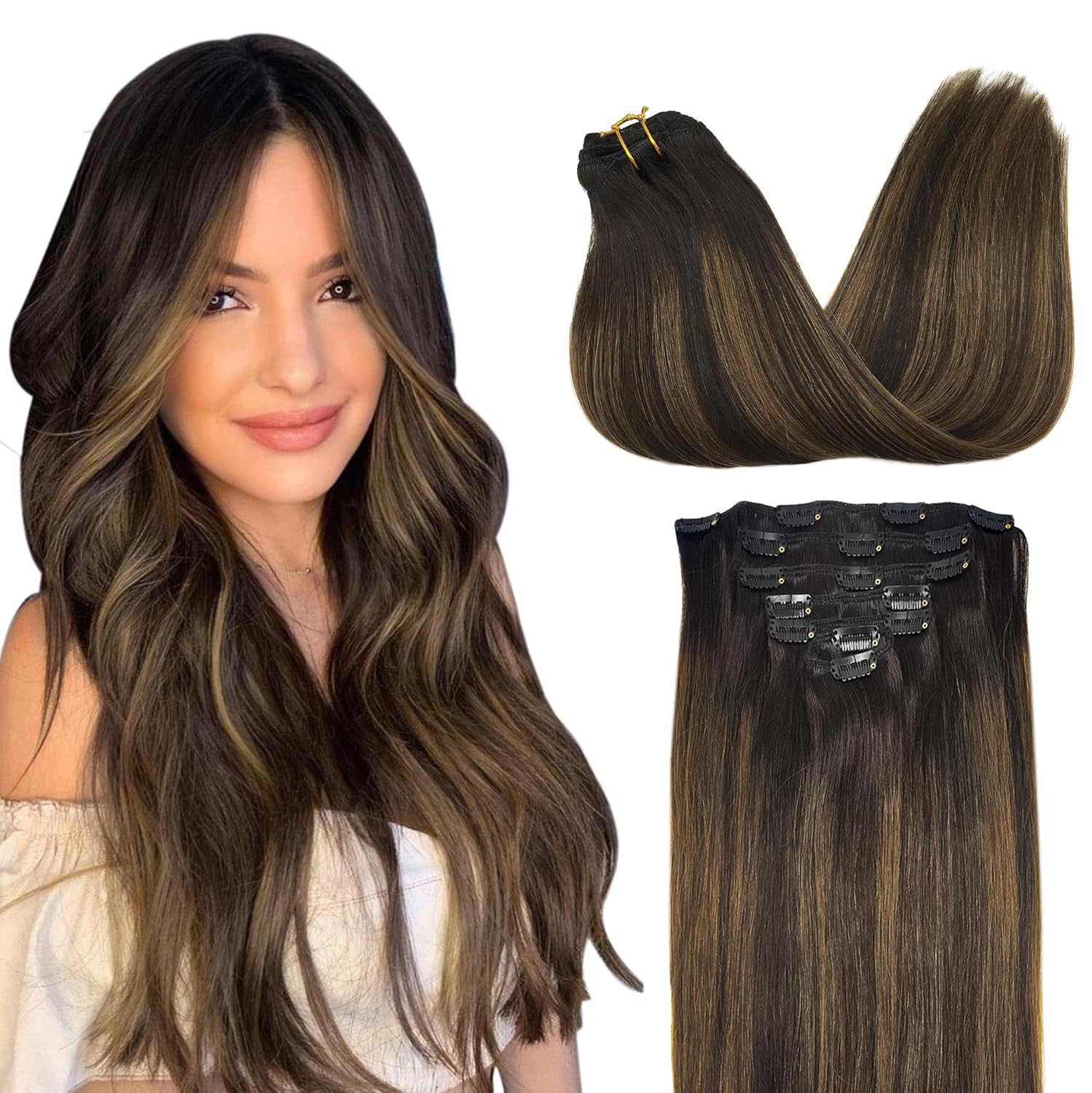 Clip in Hair Extensions Real Human Hair for Luxurious Style