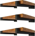 EZYDECOR 8 in Black Shelf Brackets 6 Pack - Heavy Duty Support