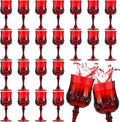 7 oz Pink Plastic Vintage Wine Glasses 24-Pack - Reusable Party