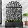 Metal Raised Garden Bed with Trellis and Wheels 72x47x16 Black