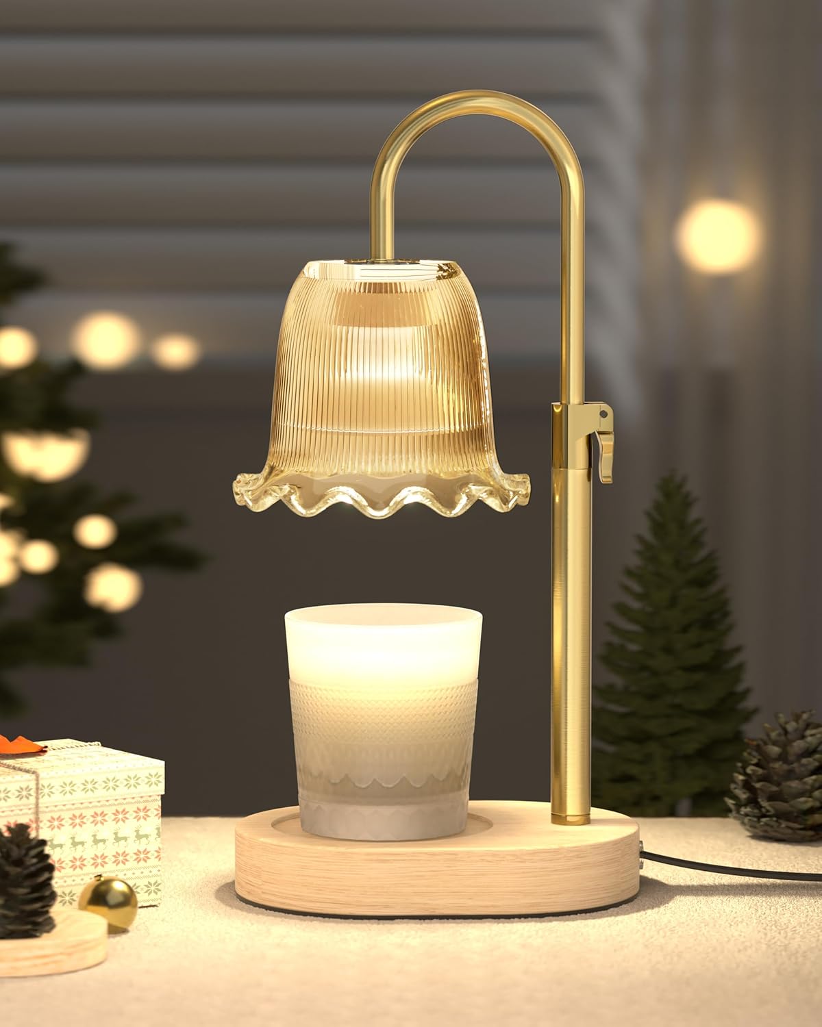 Candle Warmer Lamp with Timer and Adjustable Height for Home