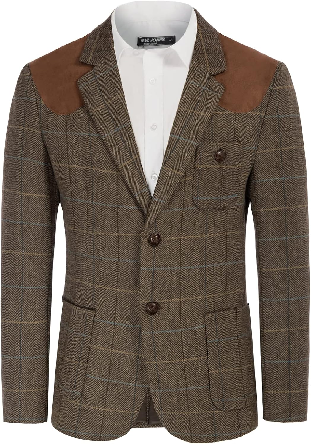 PJ PAUL JONES Men's Herringbone Tweed Blazer for Every Occasion