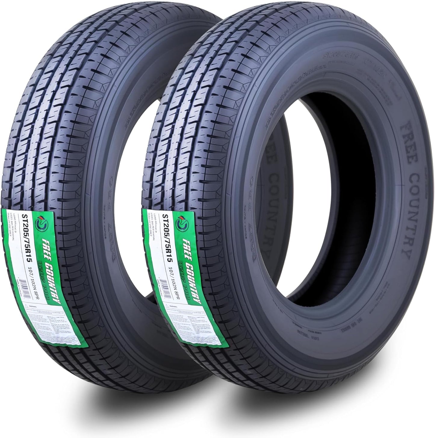 Premium ST205/75R15 Trailer Tires with Scuff Guard Protection