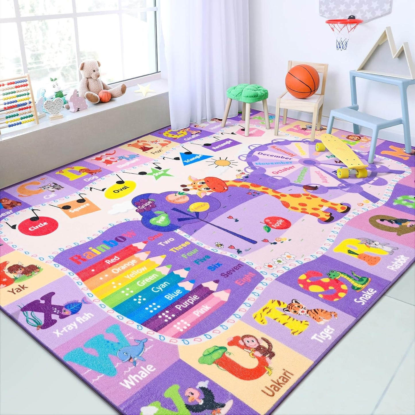 Chicrug Educational Kid Area Rug for Learning and Playtime Fun