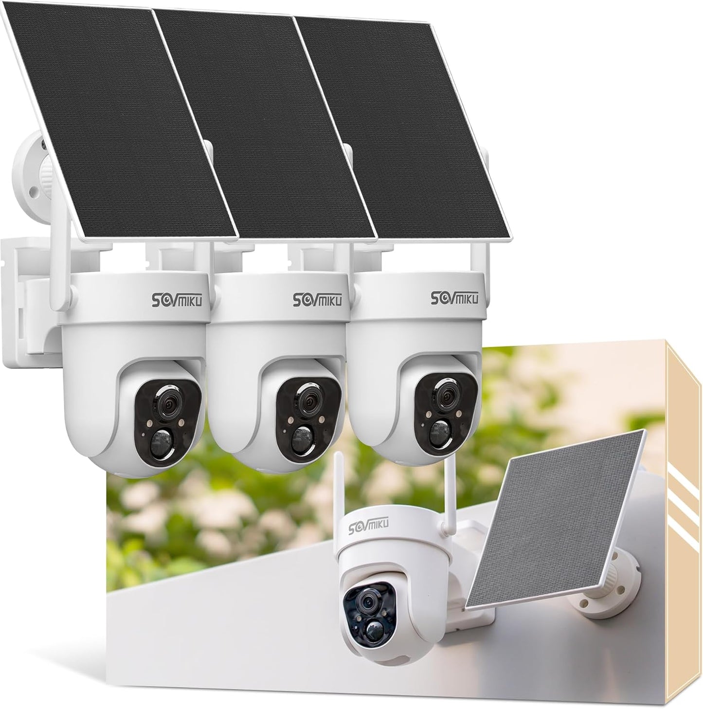 Sovmiku 2K AI Solar Security Camera with Color Night Vision