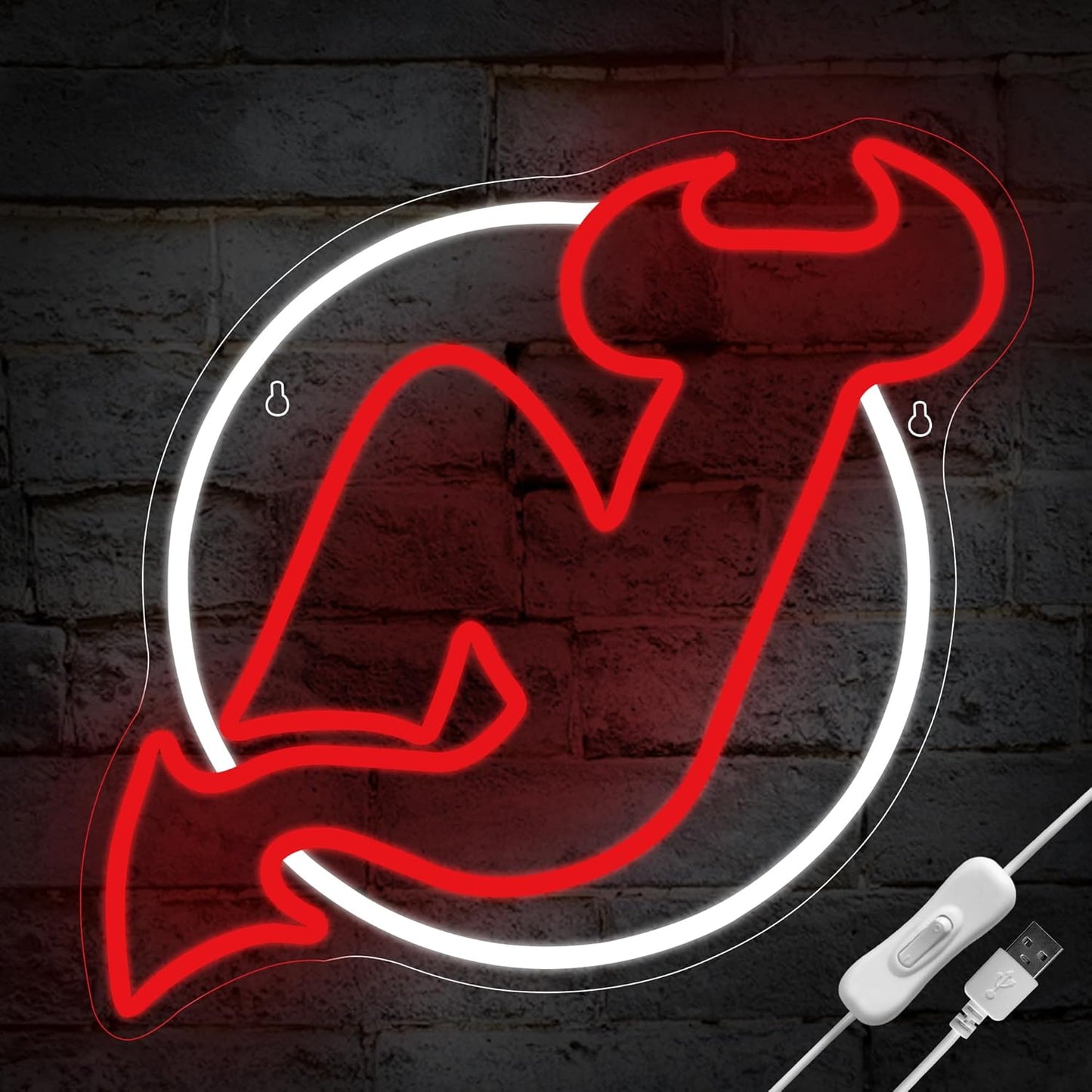Ice Hockey Neon Sign for Wall Decor - LED Light Up Sports Gift