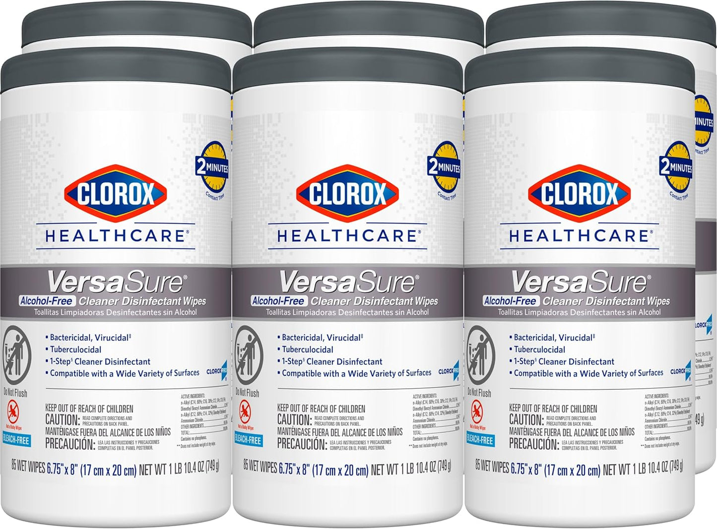 VersaSure Cleaner Wipes for Fast Disinfection 85 Count Canister