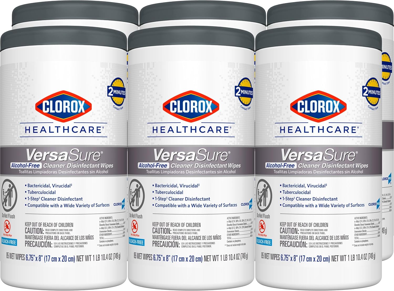 VersaSure Cleaner Wipes for Fast Disinfection 85 Count Canister