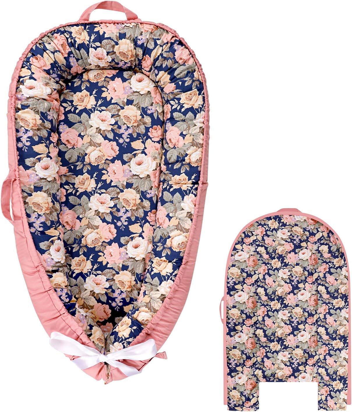 Floral Reversible Cotton Baby Lounger Cover