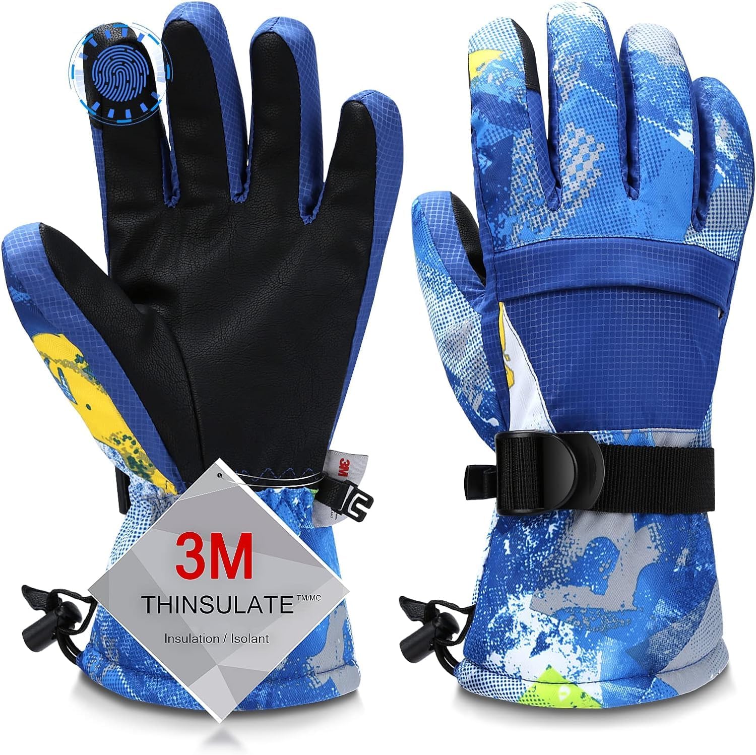 Warm Waterproof Ski Gloves for All Ages by Odtmger