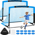 Kids Soccer Goals for Backyard Set - Portable Pop Up Nets 2 Pack