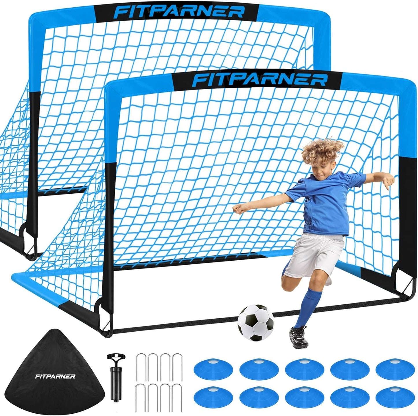 Kids Soccer Goals for Backyard - Portable Pop Up Soccer Nets