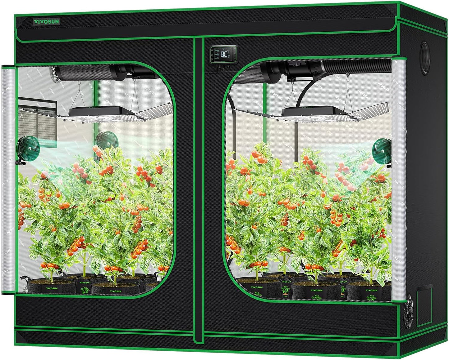 VIVOSUN 4x8 Grow Tent: High Reflective Mylar, Observation Window, Floor Tray - Ideal for Indoor Plants