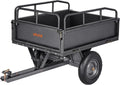 10 Cu.Ft. 500lbs ATV Trailer Dump Cart Tow Behind - Heavy Duty Hauler