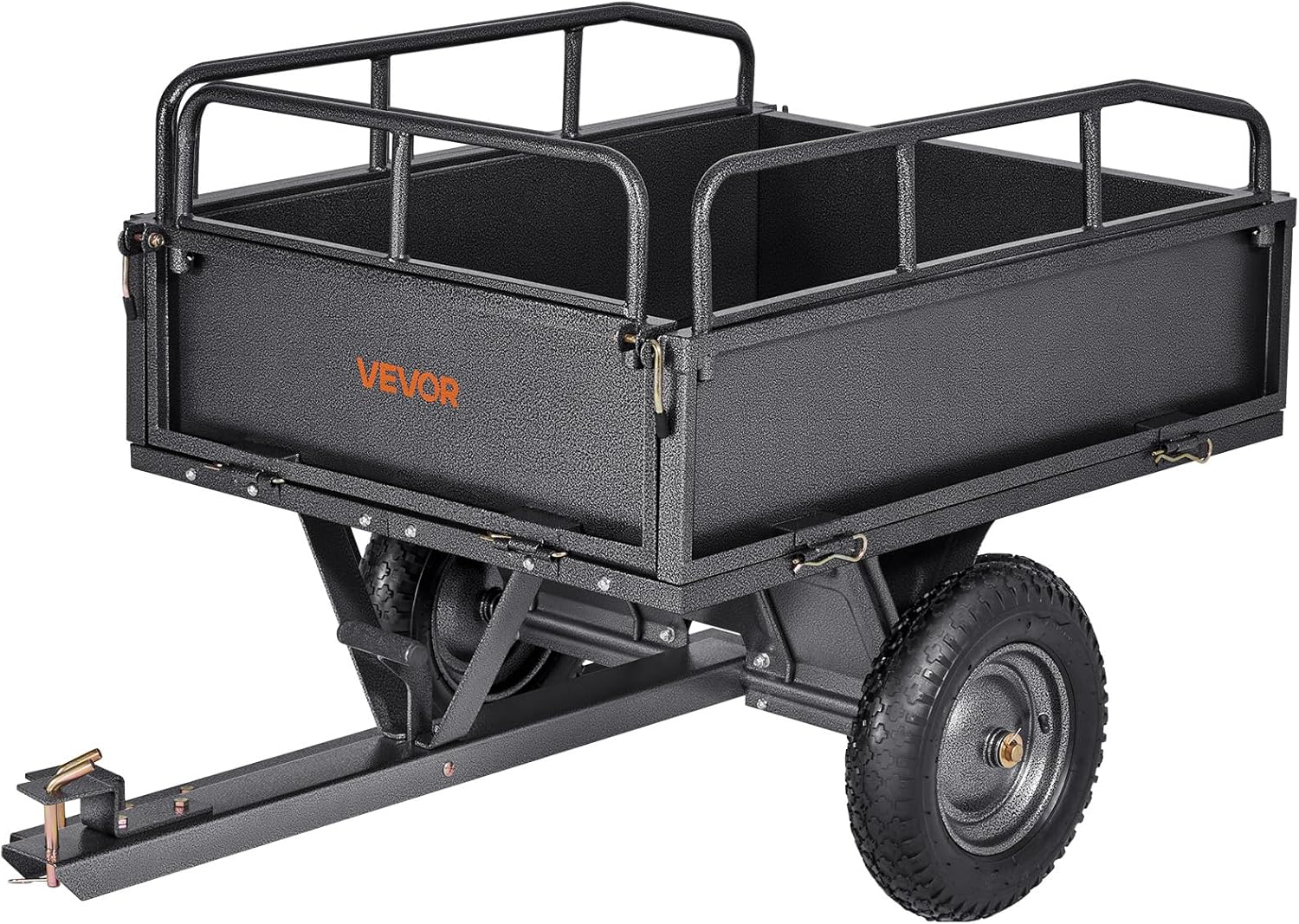 VEVOR 10 Cu.Ft. ATV Trailer Dump Cart for Efficient Hauling