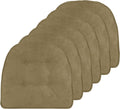 U-Shaped Non-Slip Chair Cushions 6 Pack - Leather Taupe 15x16 in