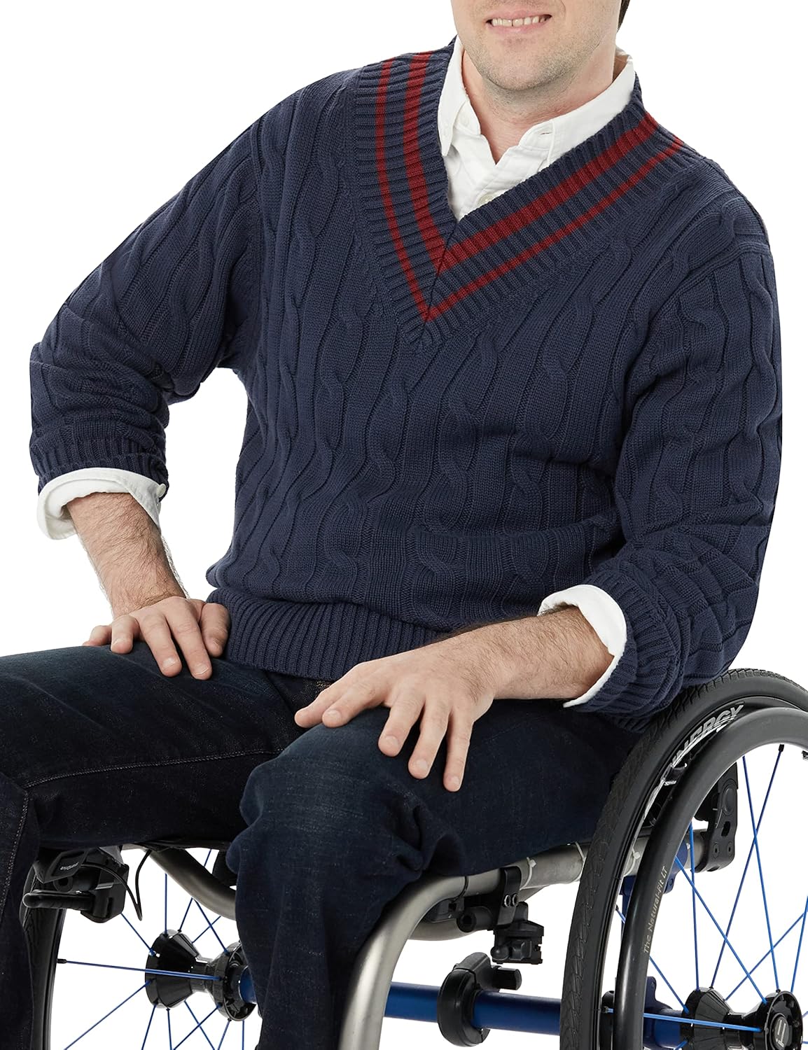 Mens Cable Knit V-Neck Sweater for Comfortable Versatility