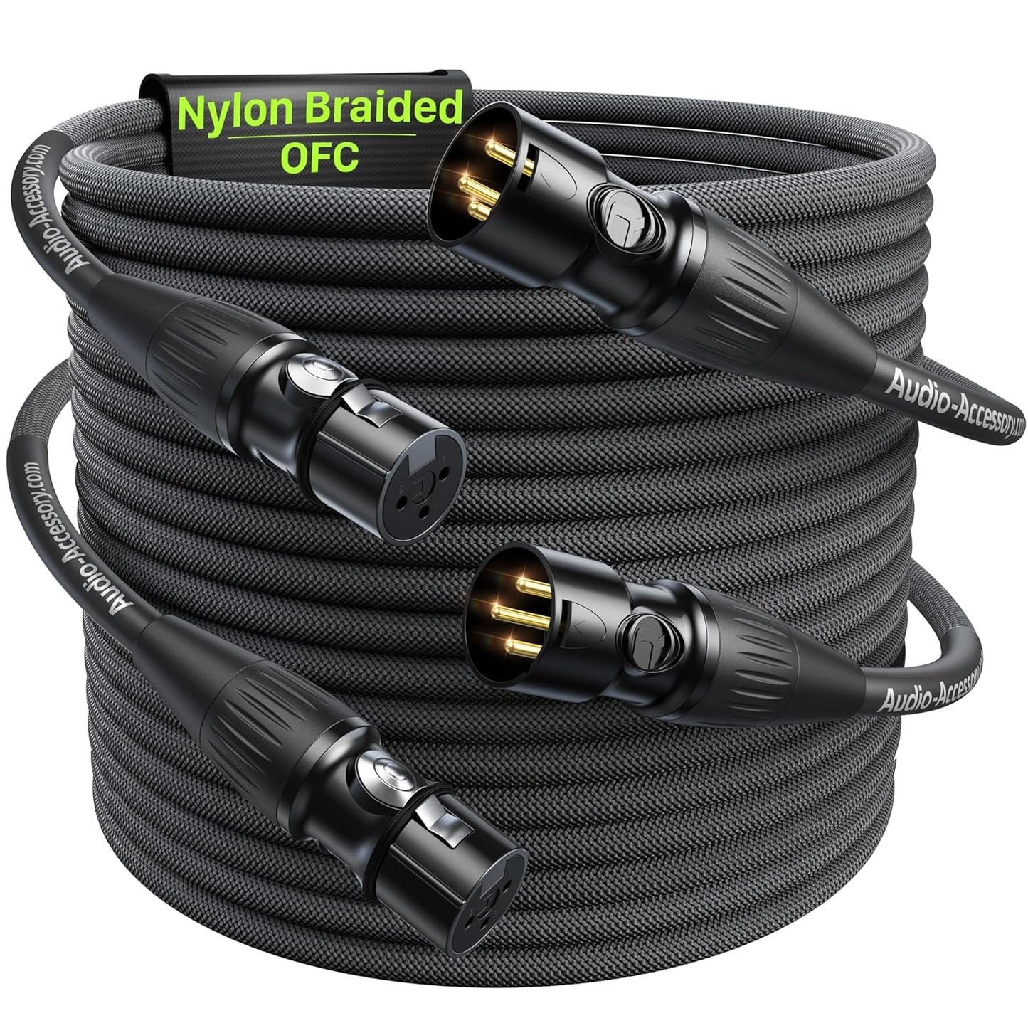 Professional 25ft XLR Cables with Kevlar Reinforcement for Durability