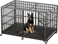 78 Inch Heavy Duty Indestructible Dog Crate Steel - Extra Large Kennel