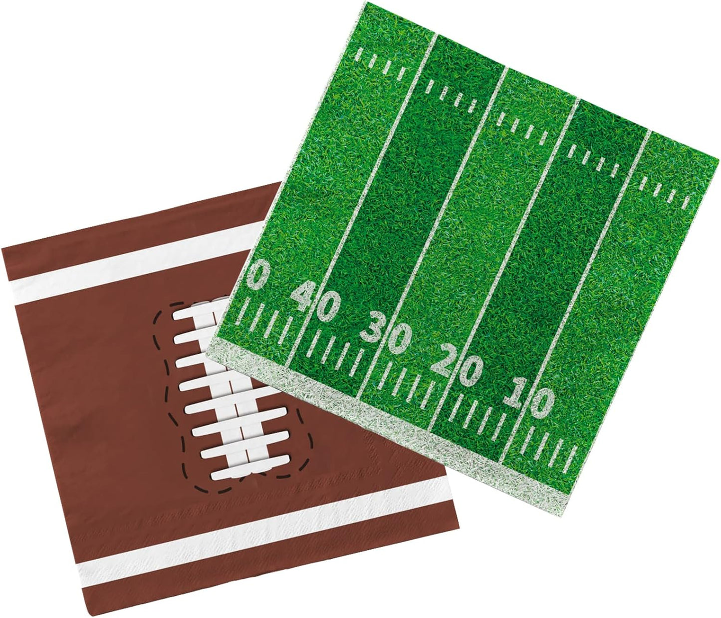 80 Pack Football Theme Cocktail Napkins - Perfect Tailgate Party Decor!